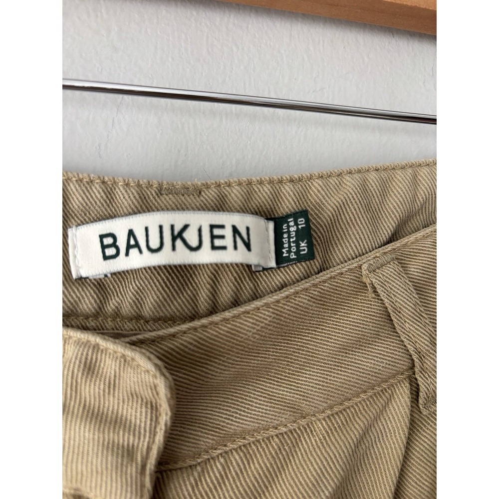 Baukjen Lianne Trousers Women's Khaki Tencel Linen Pleated Relaxed Leg Sz‎ UK 10 - Picture 5 of 11